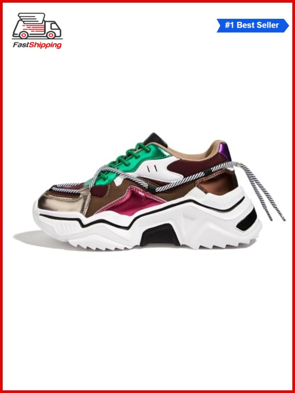 ✨ LUCKY STEP Women's Platform Chunky Dad Sneakers Walking Shoes